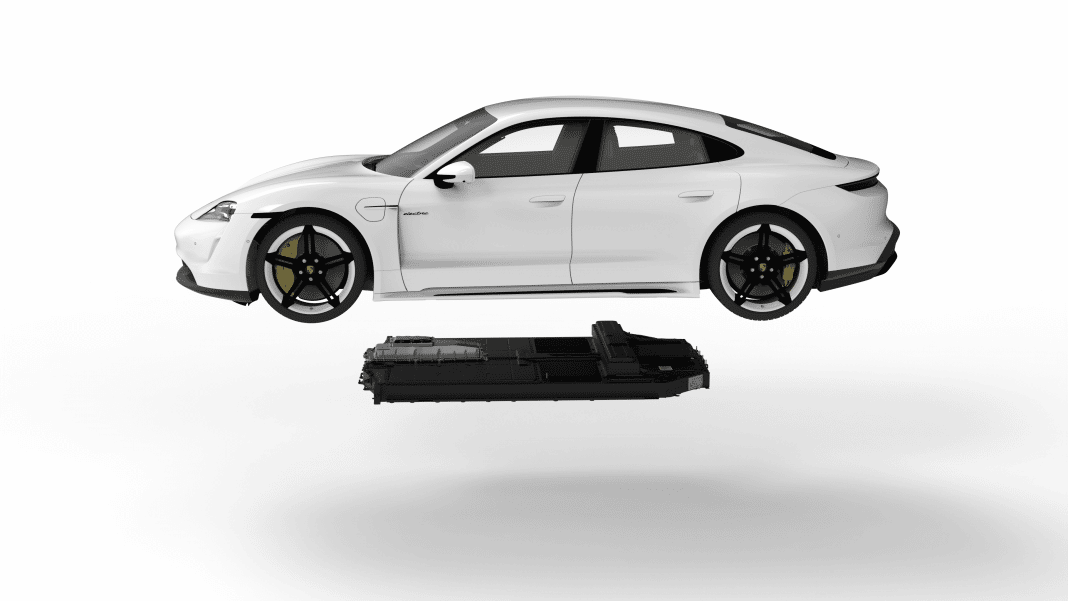 Model Porsche Taycan z akumulatorem