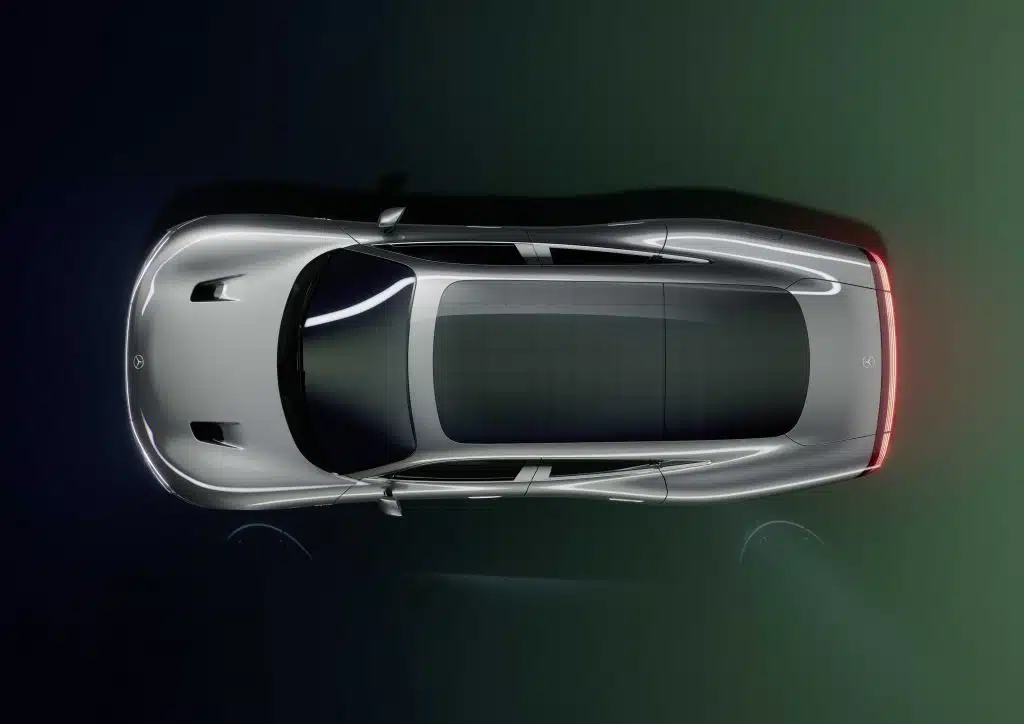 Koncepcyjny model elektrycznego Mercedesa VISION EQXX - widok z góry