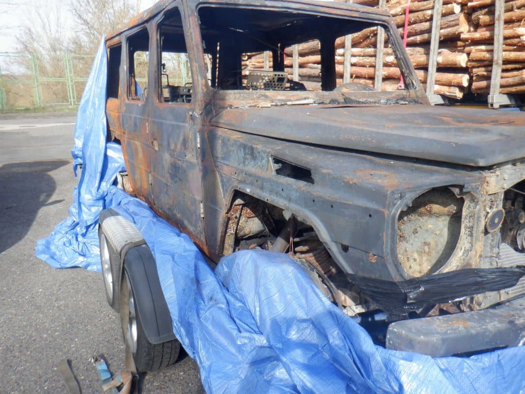 Nielegalny transport spalonego samochodu z Niemiec, udaremniony przez WIOŚ w Zielonej Górze
