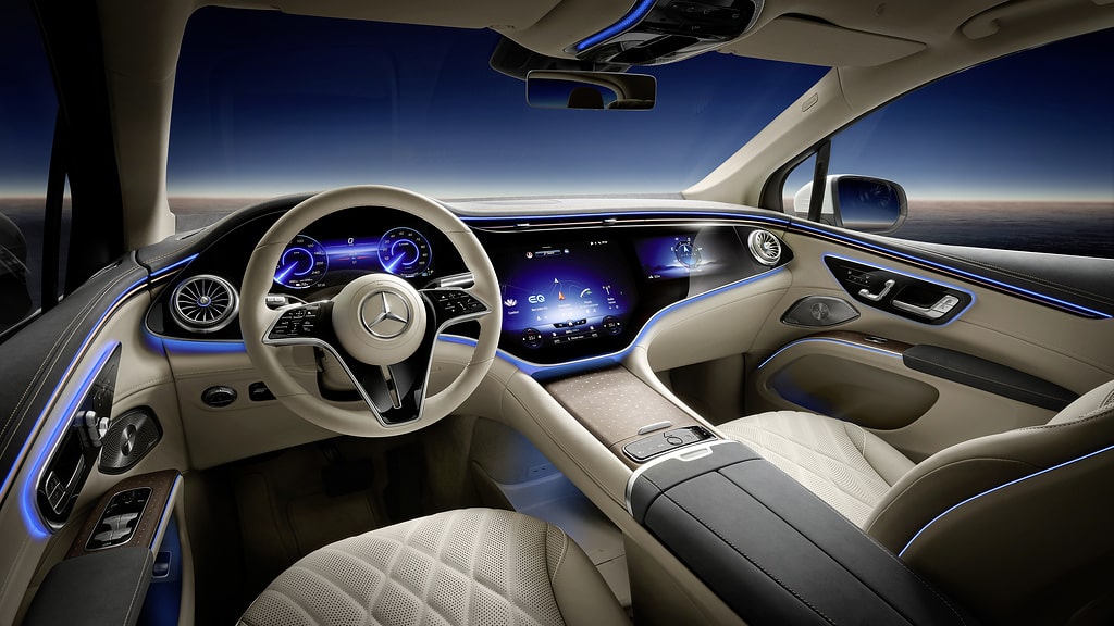 Wnętrze elektrycznego Mercedesa EQS SUV