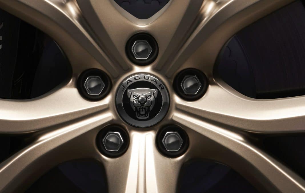 Logo Jaguara na feldze samochodu