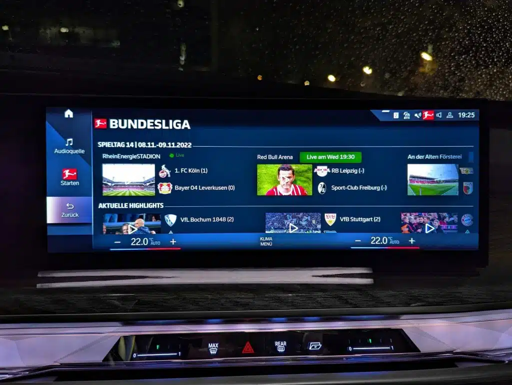 Aplikacja Bundesligi w nowym BMW serii 7